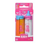 Simba New Born Baby 105560011 - Set di 2 biberon magici per bambole, con contenuto scomparso, 1 latte, 1 succo, 12 cm, accessori per bambole, bambole mamme a partire dai 3 anni