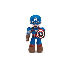 SIMBA - Peluche Capitan America Articolato 25 cm, Disney Marvel, con scheletro interno articolato per posizionarlo in diverse posizioni