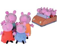 Simba Peppa Pig Peluche Famiglia In Auto Set Di 4 Peluche