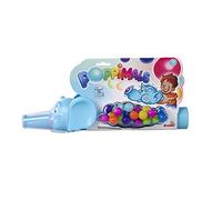 Simba Poppimals - Cannone da Palla, 35 cm, Divertente Giocattolo per Bambini a Partire dai 3 Anni, Cannone Blu con 20 Palline Colorate, con meccanismo di pompaggio e proboscide in Silicone