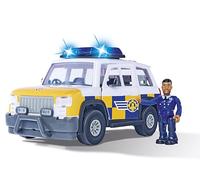 Simba - Sam le Pompier - 4 x 4 Police - Veicolo 19 cm + Figura articolata - Funzioni sonore - 109252578038, Bianco