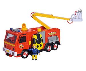 Simba - Sam le Pompier - Ultimate Jupiter - Camion pompiere con Walkie Talkie + 1 statuetta - Suoni e luci - Funzione getto d'acqua - Batterie incluse - 109251098038