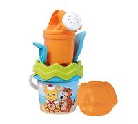 Simba- Sandspielzeug Poppy Baby-Set di 6 secchielli, scolapasta, rastrello, irrigatore, 11 cm, Diametro: 14 cm, dai 10 Mesi, 107114605