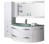 Simba Srl ARREDO Bagno Mobile Bagno Bianco Un LAVANDINO + Specchio + Colonna SOSPESO MOD. Ambassador New