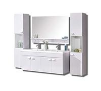 Simba Srl MOBILE BAGNO ARREDO BAGNO COMPLETO 120 CM LAVABO 2 RUBINETTI mod. White Elegance NUOVO IMBALLATO!