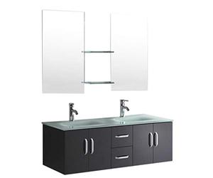 Simba Srl Mobile Bagno Ice arredo Bagno arredobagno 150 cm Nero Laccato Mobile + lavandini + 2 specchi + 2 miscelatori Completo Moderno Il Piu Venduto …