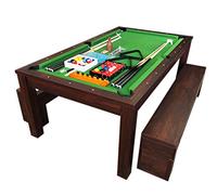 Simba Srl Tavolo da Biliardo 7 FT Carambola Verde Full Optional con Piano Tavolo E PANCHE CONTENITORI
