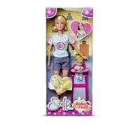 Simba- Steffi Love Baby Food, con Il Suo Bambino, Tanti Accessori, 29 cm, a Partire dai 3 Anni, 105733705