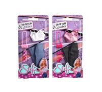 Simba- Steffi Love Glitter, 2 Colori Assortiti, Viene Fornito Solo Un Articolo, Top Glitterato con Jeans e Accessori alla Moda, 29 cm, Senza Bambola, dai 3 Anni Blu, 4006592089023