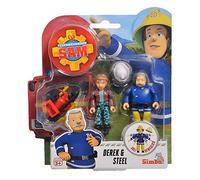 Simba Toys Derek & Steele | Sam Il Pompiere | Set Figure Gioco Fireman Sam