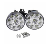 SIMBAE Fendinebbia Luci diurne a LED bianche rotonde da 12 V per auto, DRL, super luminose, lampadina decorativa per fari di guida.
