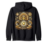 Simboli Azteco del Serpente del Cuore del Dio del Sole del Messico Felpa con Cappuccio
