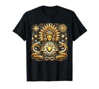 Simboli Azteco del Serpente del Cuore del Dio del Sole del Messico Maglietta
