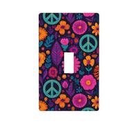 Simboli della pace e fiori copertura interruttore luce decorativo singolo Toggle 1 banda piastra da parete per cucina fattoria camera da letto bagno decorazione artistica