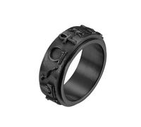 Simboli dell'antico Egitto Anello rotante in acciaio al titanio Gioielli a mano in acciaio inossidabile Design unico Anello da donna Accessorio di moda