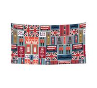 Simboli dell'Inghilterra che stampano decorazioni per striscioni di Halloween, cartello da appendere per interni ed esterni, forniture per le vacanze con occhielli in metallo