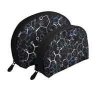 Simboli di chimica chimica, Borsa per trucco a conchiglia Portamonete da donna Borsa da toilette piccola Borsa per cosmetici 2 pezzi