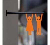 Simboli in rilievo, Segnaletica per bagni, Cartello for WC for uomini e donne, cartello decorativo for porta del bagno in acciaio inossidabile, montaggio a parete, for uffici, aziende e ristoranti(C)