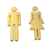Simboli in rilievo, Segnaletica per bagni, Set di cartelli decorativi for il bagno da uomo e da donna, adesivi in ABS for porte, toilette, WC, simboli for il bagno(Silver)