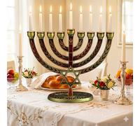 Simboli Israele colore oro originale 9 rami Hanukkah Menorah Gerusalemme Hanukia