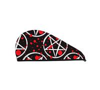Simboli mistici Viking Wiccan Pagan Pattern Asciugamano per capelli avvolgente, asciugamano per asciugare i capelli con bottone, asciugamano per capelli in velluto corallo, cappello turbante per cap