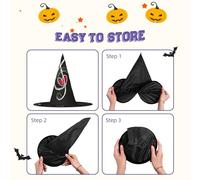 Simboli musicali amore stampa Halloween strega costume accessorio cappello a punta cappello da strega cappello pieghevole cappelli di Halloween 1 pezzi