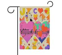 Simboli musicali Bandiera da giardino con amore su entrambi i lati bandiere da cortile per esterni Benvenuto Vacanze Stagionali Bandiera per feste Vacanze Esterne Portico Decorazione per la casa 31 x