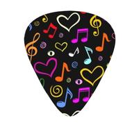 Simboli musicali, plettri per chitarra a forma di cuore, confezione da 12, per chitarre acustiche, elettriche, basso o ukulele, con tre diversi spessori.