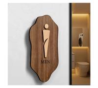 Simboli rialzati, cartello identificativo per bagno, cartello in legno per uomo e donna, per bagno, hotel, WC, adesivo da parete per bagno, istruzioni per la decorazione della casa (25 x 12 cm)