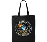 Simbolico Emblema della Realtà Maintenance Division Borsa Tote in Cotone Naturale Nero
