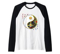 Simbolo colorato Segno per tao Yin e Yang Qi Gong o Tai Chi Maglia con Maniche Raglan