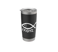 Simbolo Cristianesimo Pesce Ichthys Gesù Cristo Bicchiere termico in acciaio inox doppia parete