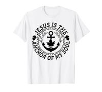 Simbolo Cristiano di Gesù Ancora della Speranza Croce Fede Maglietta