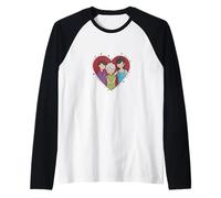 Simbolo del Cuore con la Nonna e la Famiglia Maglia con Maniche Raglan