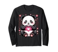 Simbolo del Cuore del Panda Kawaii | Cute Panda San Maglia a Manica