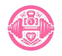 Simbolo del cuore e del denaro con il peso del distintivo fitness e del kettlebell Adesivi incisi 67.2x69.1cm Rimovibile senza lasciare residui di colla Rosa