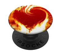 Simbolo del fuoco del cuore e dell'amore nel design fiamma PopSockets PopGrip Adesivo