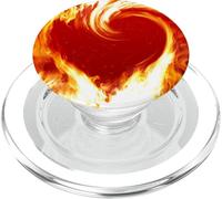 Simbolo del fuoco del cuore e dell'amore nel design fiamma PopSockets PopGrip per MagSafe