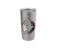 Simbolo del Valhalla del cerchio delle rune della mitologia dei corvi vichinghi Bicchiere termico in acciaio inox doppia parete