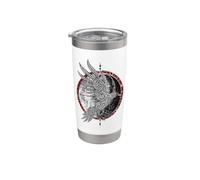 Simbolo del Valhalla del cerchio delle rune della mitologia dei corvi vichinghi Bicchiere termico in acciaio inox doppia parete