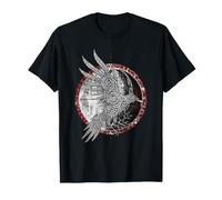 Simbolo del Valhalla del Cerchio delle Rune della Mitologia dei Corvi Vichinghi Maglietta