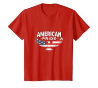 Simbolo della Bandiera patriottica dell'American Pride Maglietta, Bambini, Rosso, 4 Anni