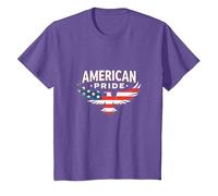 Simbolo della Bandiera patriottica dell'American Pride Maglietta, Bambini, Viola mélange, 10 Anni