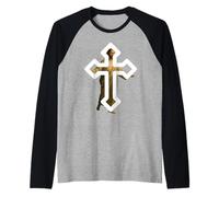 Simbolo della Croce di Gesù | Fede Cristiana Arte Spirituale Maglia con Maniche Raglan
