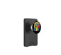 Simbolo della pace coccodrillo blu retrò pop grafica divertente rettile PopSockets PopWallet per MagSafe