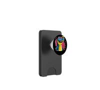 Simbolo della pace coccodrillo blu retrò pop grafica divertente rettile PopSockets PopWallet per MagSafe