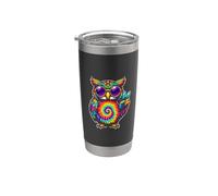 Simbolo della pace Wildlife Owl Bicchiere termico in acciaio inox doppia parete