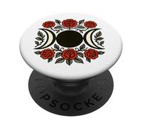 Simbolo della tripla dea delle rose della luna scura PopSockets PopGrip Adesivo