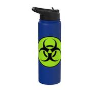 Simbolo di Biohazard verde tossico Stainless Steel Insulated Water Bottle