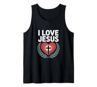 Simbolo di cuore ispiratore I Love Jesus Canotta